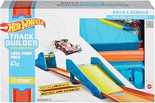 Hot Wheels Track Builder Pack Assorted Long Jump Stunt Pack Connecting Sets Ages 4 and Older, GLC89