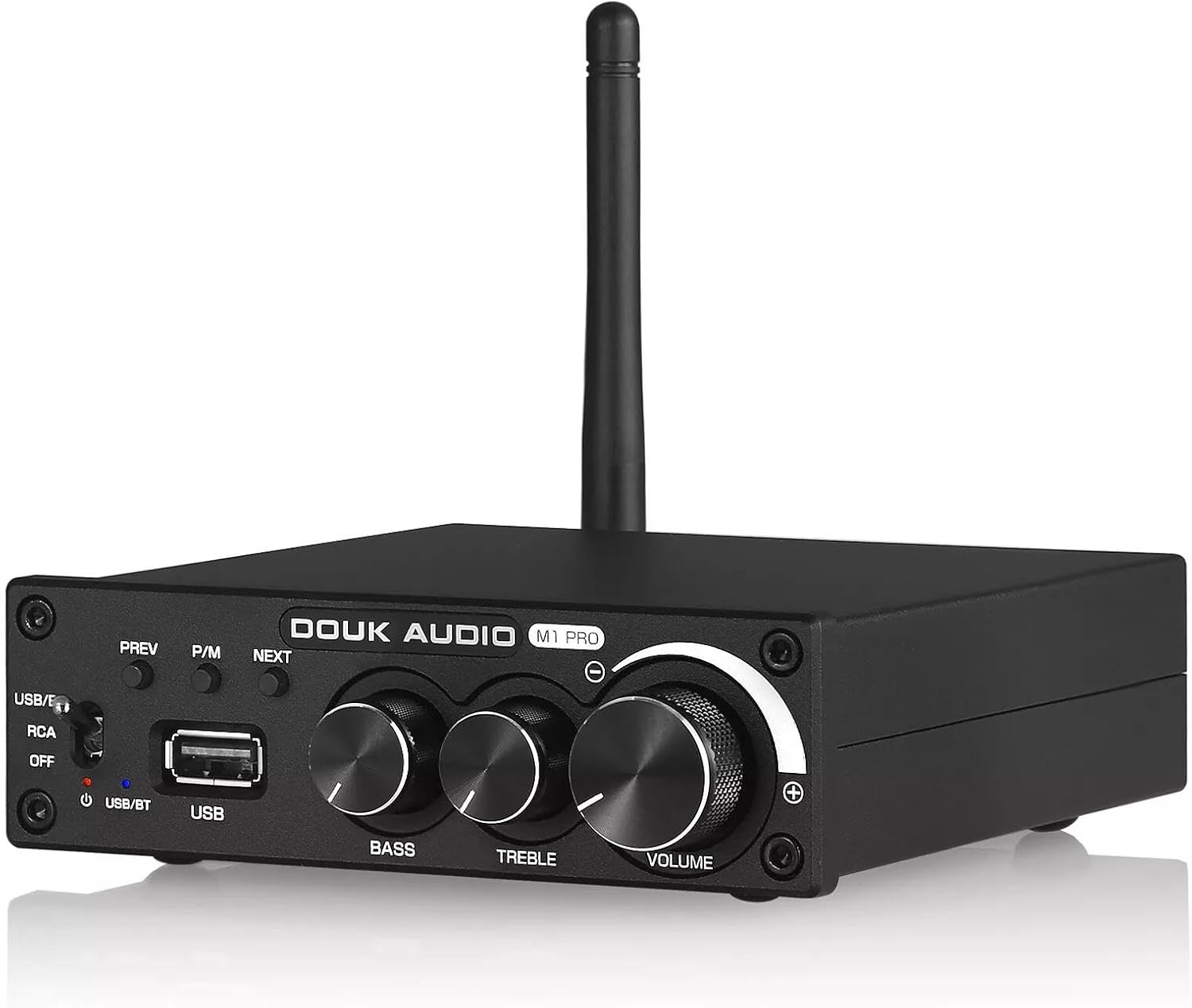 Douk Audio 320W Bluetooth 5.0 Hi-Fi Amplifier 2.0 Channel Stereo Receiver USB Flash Drive Player Mini Class D Integrated Amp for Home Passive Speakers Powered Subwoofer (M1 PRO)-0