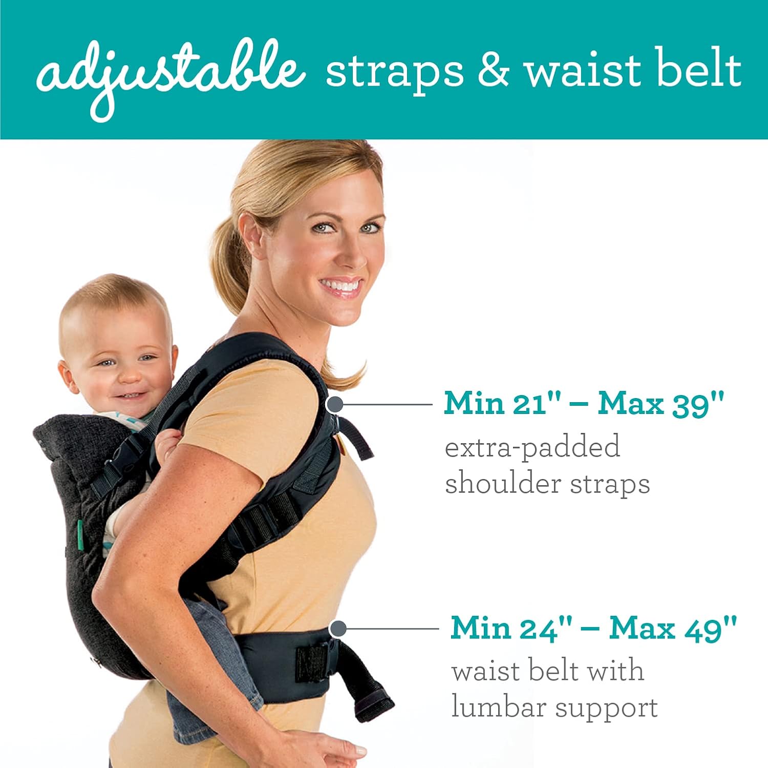 Infantino - Flip 4-in-1 Advanced Carrier with Washable bib Included - Ergonomic - Convertible - Face-in and Face-Out - Front and Back Carry - Newborns and Older Babies - 8-32 lbs-2