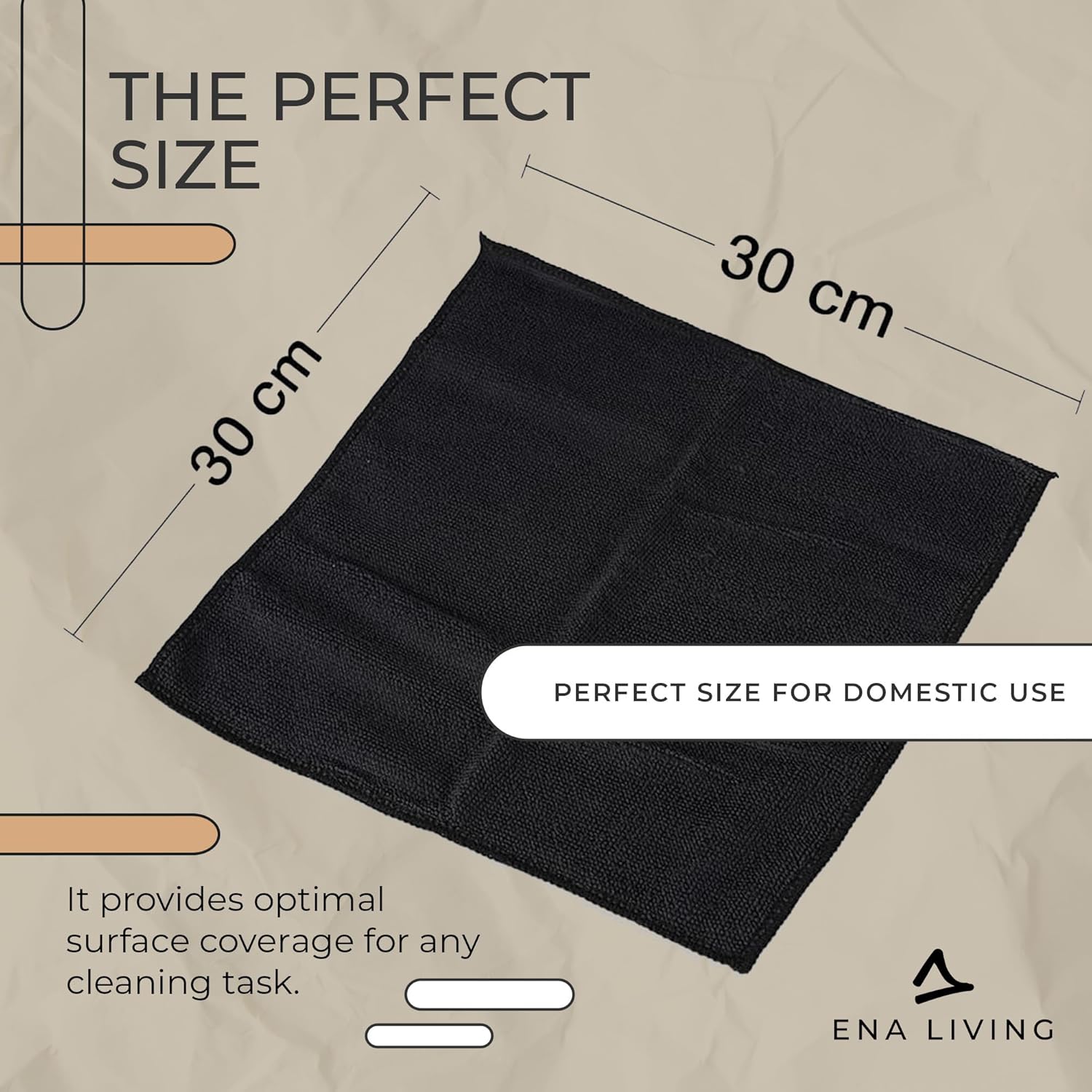 ENA Living Black Microfibre Cloth, Efficient Dusters For Cleaning, Uses Less Water & Chemicals, Picks Up More Dirt, Ideal For Car Cleaning, Window Cleaner, Durable & Effective Dusters For Cleaning-1