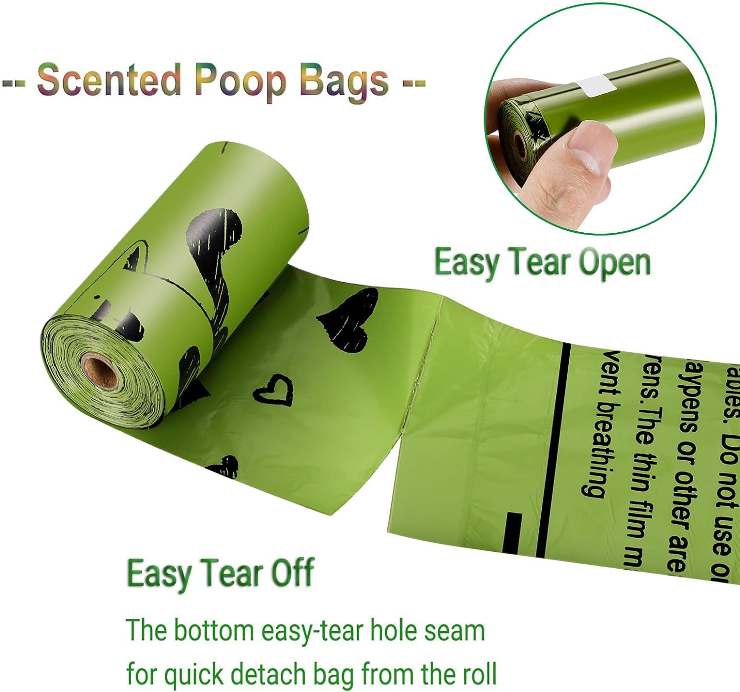 Dog Poo Bags - 540 Counts Biodegradable Poop Waste Bag Refill Rolls for Dogs include 1 Adjustable Dispenser | Scented-2