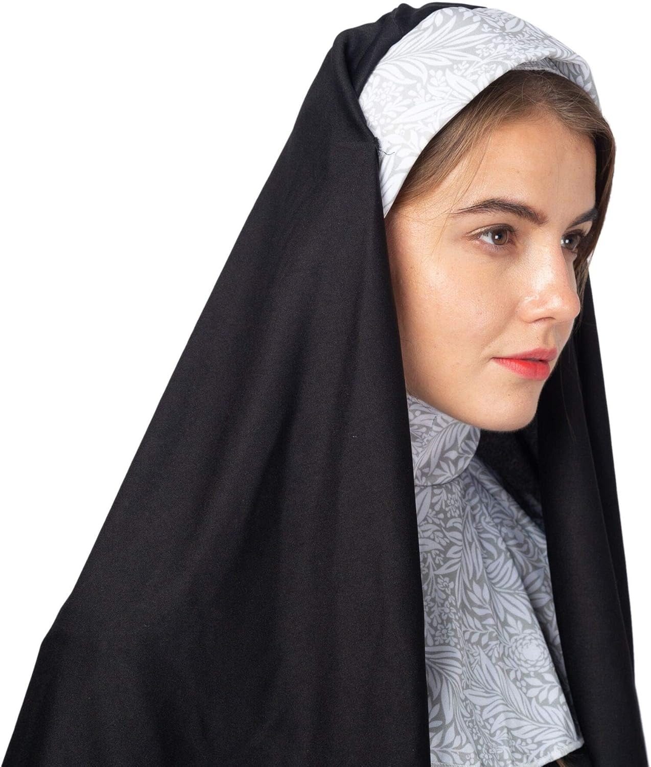 Spooktacular Creations Nun Costume for Women Halloween with Attached Collar, Gold Cross, and Drape Belt Relgious Fancy Dress Halloween Dress Up-3