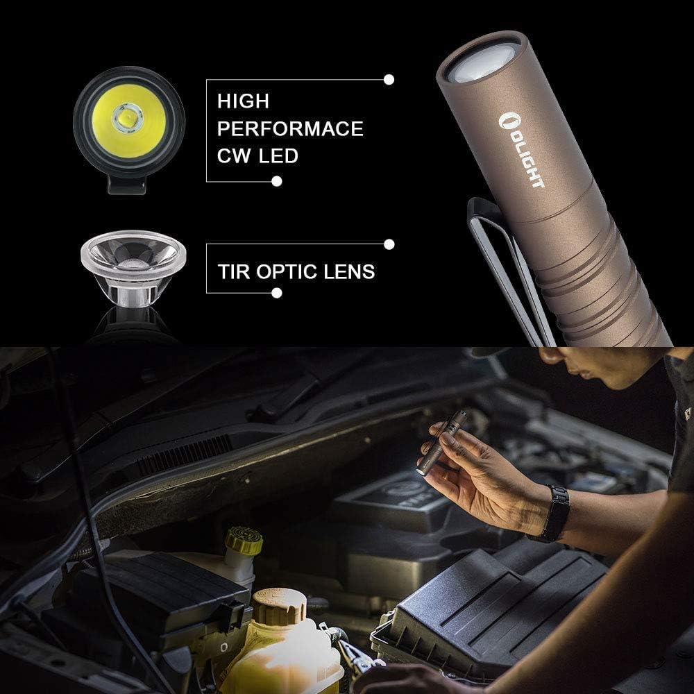 OLIGHT i3T EOS Penlight Torch 180 Lumens Mini AAA EDC Flashlight Everyday Carry Pocket Outdoor Gear for Dog Walking, Hiking, Camping, Jogging, Maintenance (Desert Tan)-1