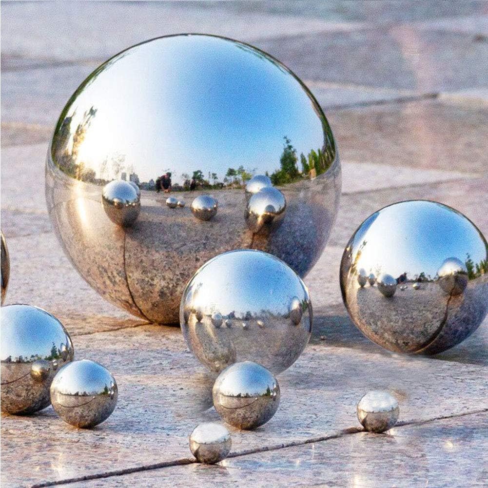 Tiberham Stainless Steel Gazing Ball, 8 Pcs 42-200 mm Mirror Polished Hollow Ball Reflective Garden Sphere, Floating Pond Balls Seamless Gazing Globe for Home Garden Ornament Decorations-2