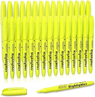 Shuttle Art Yellow Highlighters, 30 Pack Highlighters Bright Colours, Chisel Tip Dry-Quickly Non-Toxic Highlighter markers for Adults Kids Highlighting in Home School Office