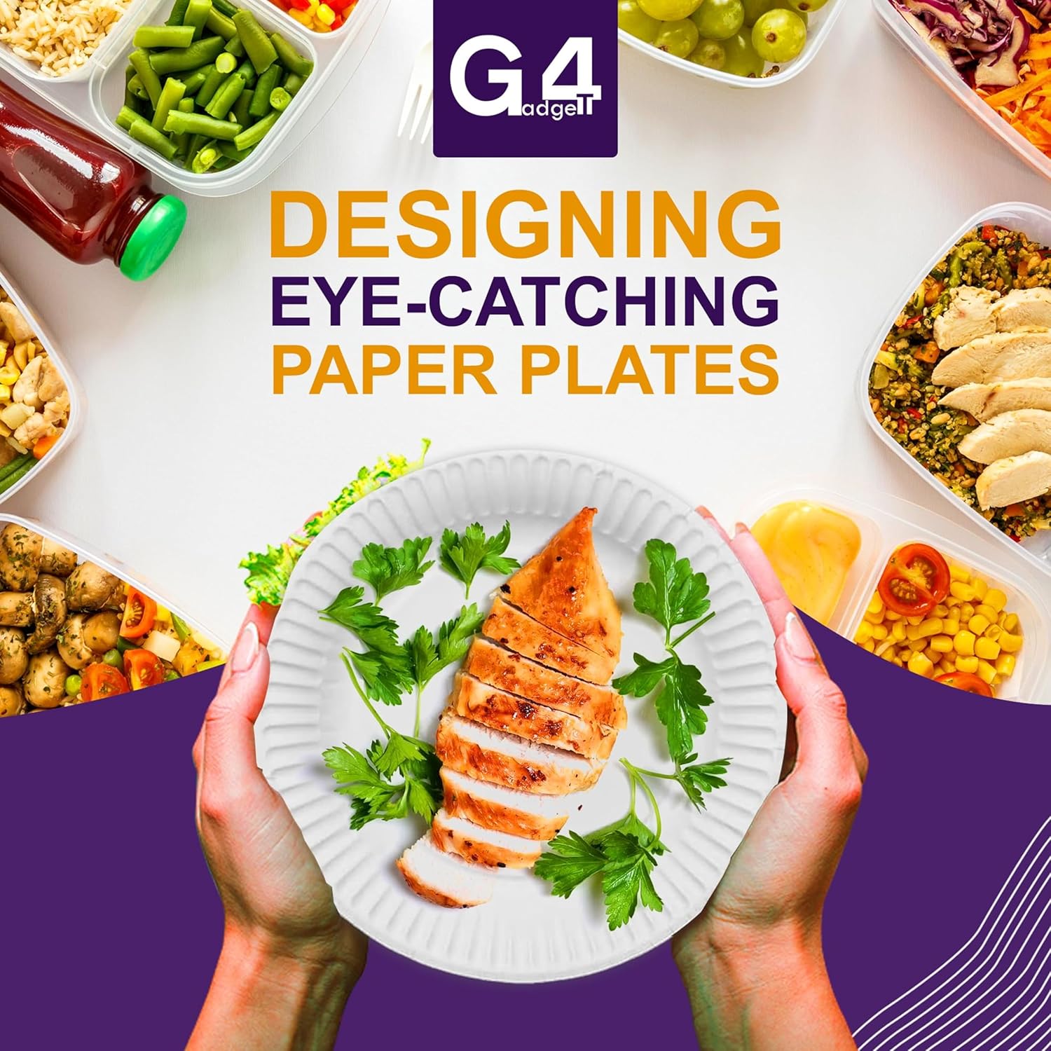 G4GADGET 30 Paper Plates 23cm - 9inch Paper Plates, Disposable Plates, Party Plates-2