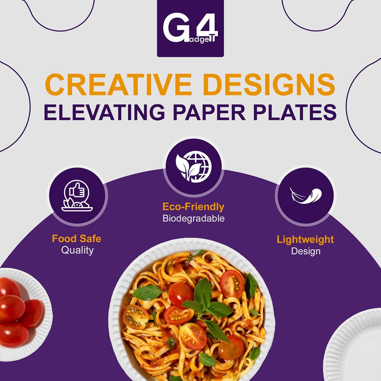 G4GADGET 30 Paper Plates 23cm - 9inch Paper Plates, Disposable Plates, Party Plates-4