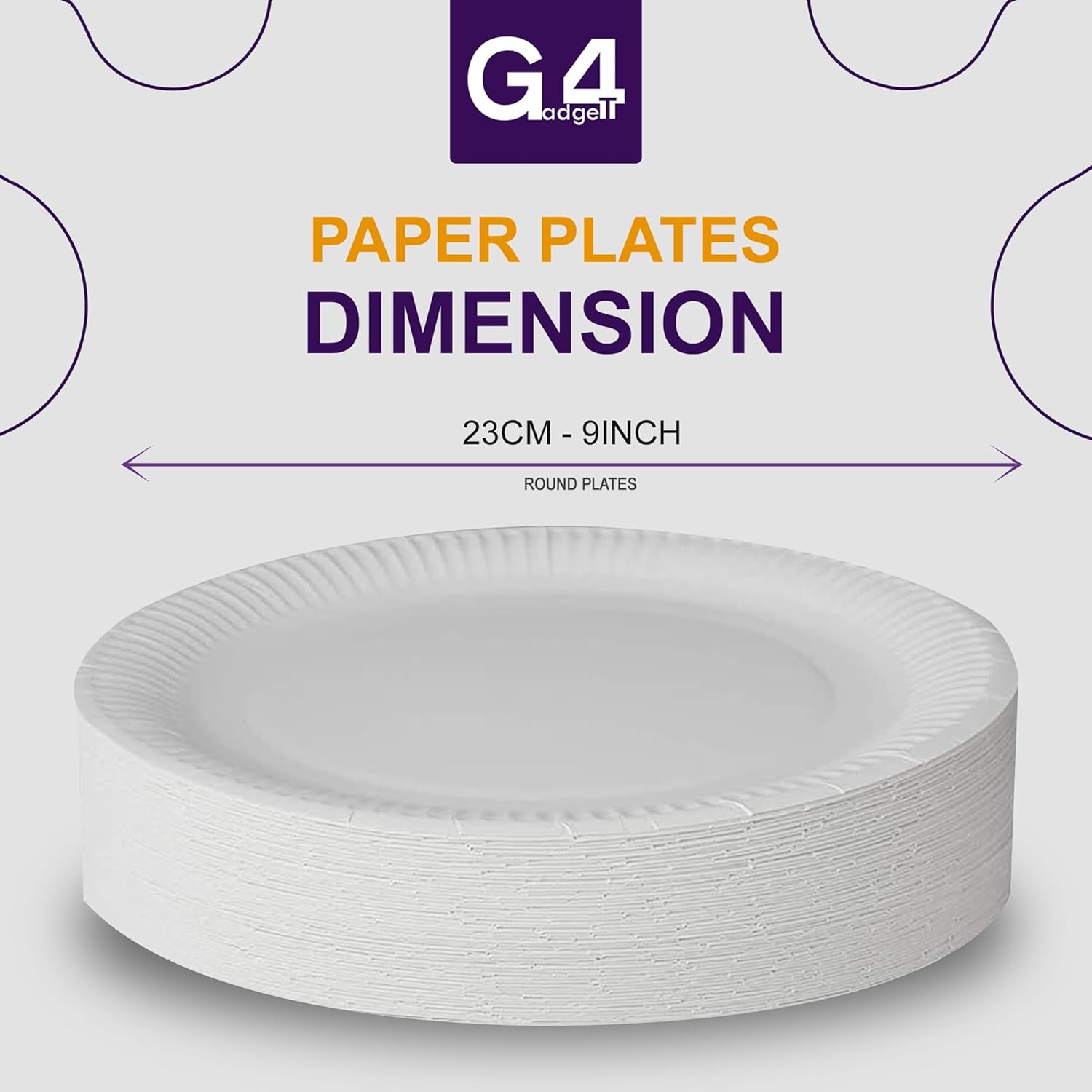 G4GADGET 30 Paper Plates 23cm - 9inch Paper Plates, Disposable Plates, Party Plates-5