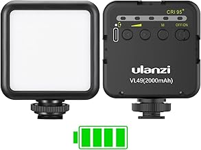 Camera Light, ULANZI VL49 Led Video Light Dimmable with 2000 mAh Battery, Portable Light Photography Rechargeable, Brightness Adjustable for Youtube,Studio,Livestreaming,DSRL,Camcorder Shooting