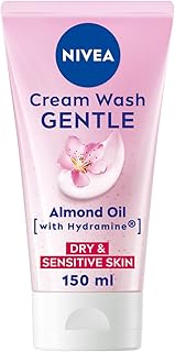 NIVEA Gentle Face Cream Wash (150ml), Face Cleanser with Almond Oil and Hydramine Gently Cleanses for Smooth, Healthy Skin, Face Wash for Dry and Sensitive Skin