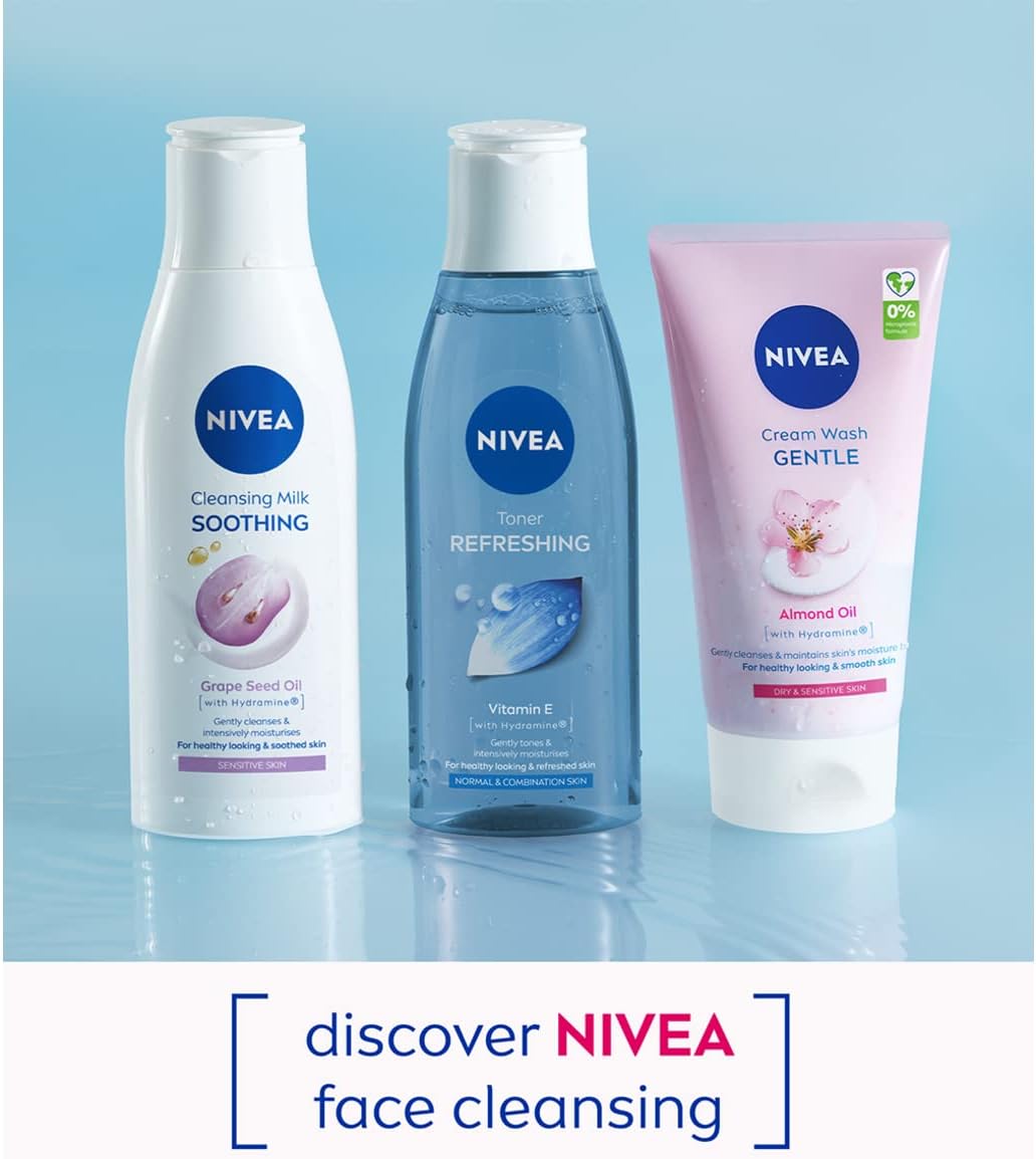 NIVEA Gentle Face Cream Wash (150ml), Face Cleanser with Almond Oil and Hydramine Gently Cleanses for Smooth, Healthy Skin, Face Wash for Dry and Sensitive Skin-5