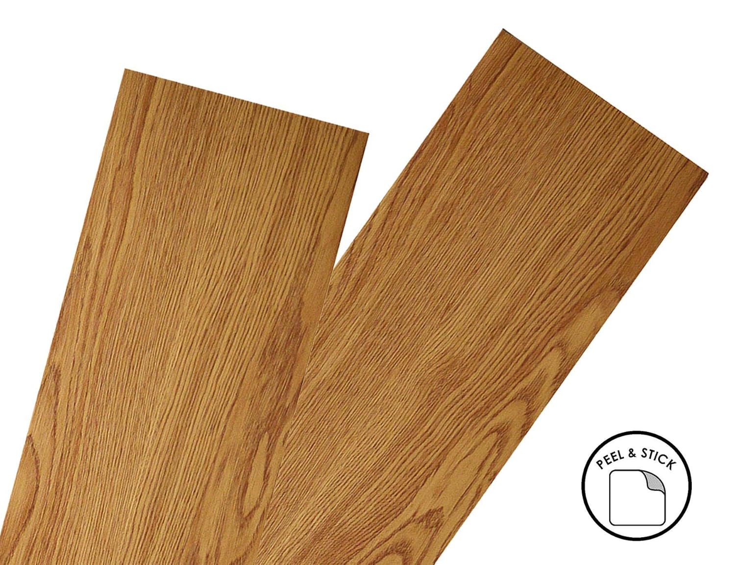 Floor Planks Tiles Self Adhesive Brown Wood Oak Vinyl Flooring Bathroom Kitchen - Pack of 7 6X36"-3