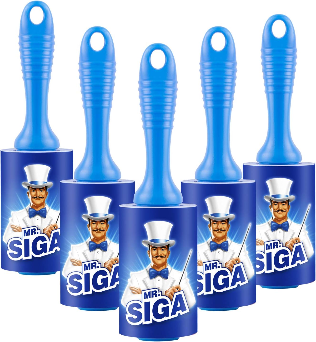 MR.SIGA Extra Sticky Lint Roller Pet Hair Remover with Easy Tear Sheets, 450 Sheets in Total, 5-Pack, Blue-0