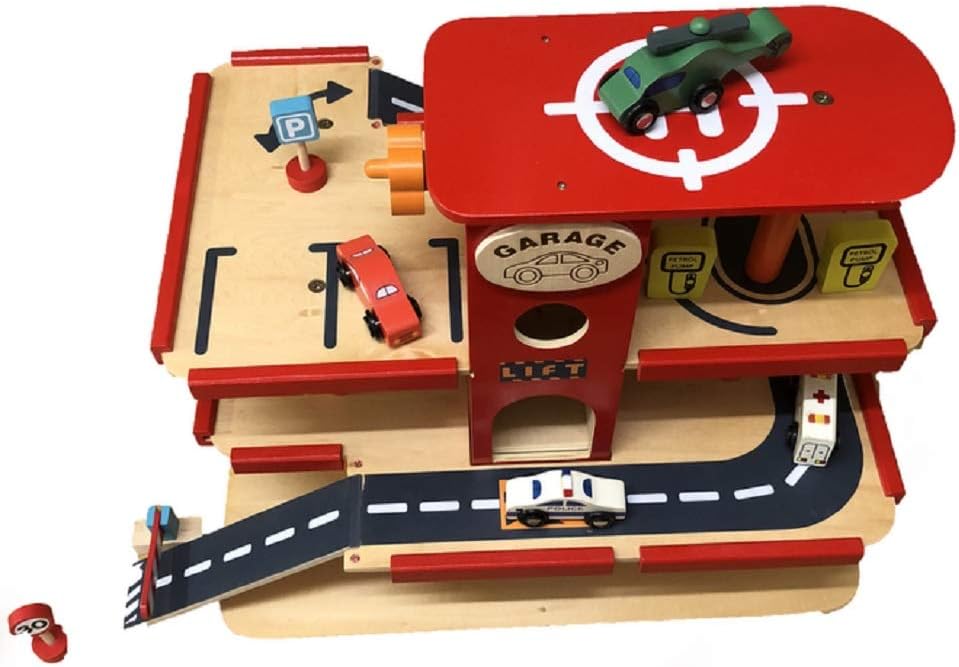 Gamez Galore Multi-storey Car Park Wooden Garage with Lift-2