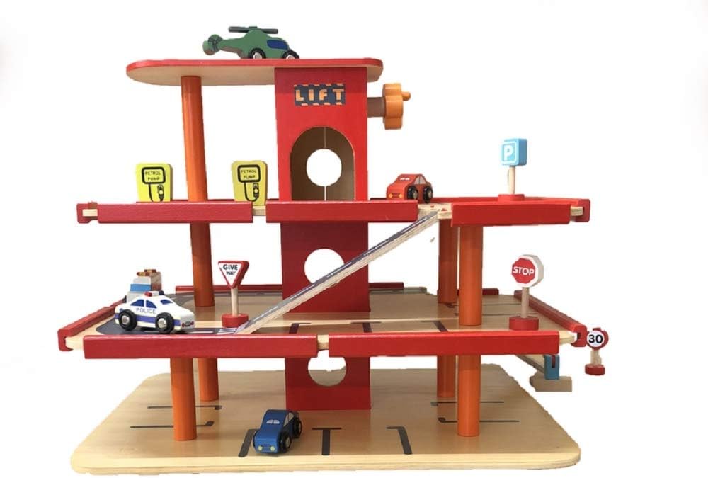 Gamez Galore Multi-storey Car Park Wooden Garage with Lift-4