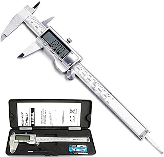 JPXVNY Digital Vernier Caliper, 150mm Caliper with Stainless Steel, Inch Millimeter Fraction Conversion, Measuring Tools Calipers Gauge with Large LCD Display Screen