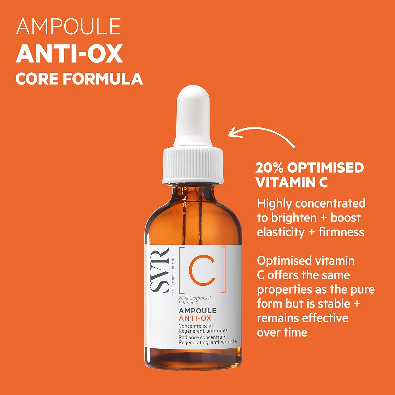 SVR Anti-Ox Ampoule [C] - 20% Vitamin C Serum for Face, Revitalizing Antioxidant Serum for Fine Lines and Dull, Tired Skin, 30ml-2