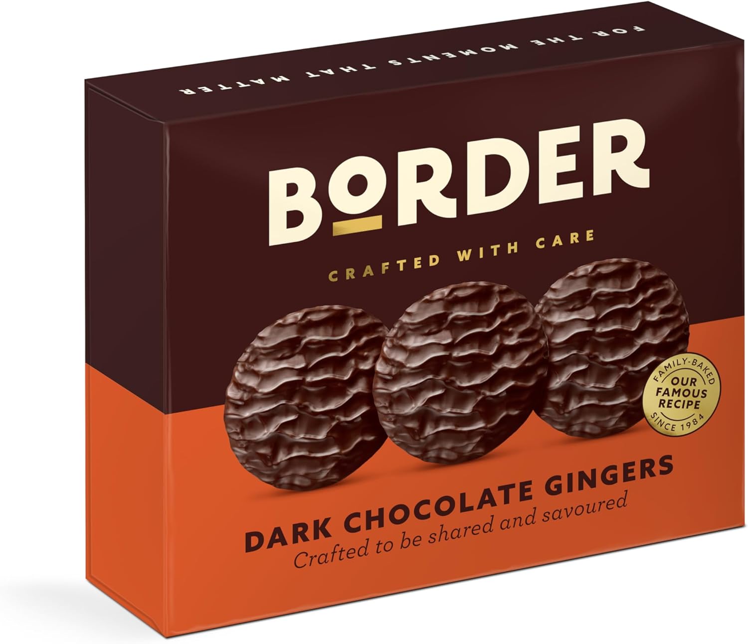 Border Luxury Biscuits - Dark Chocolate Gingers - made with Expertly Sourced Ginger & Rich Chocolate - Box to Share - 255g-0