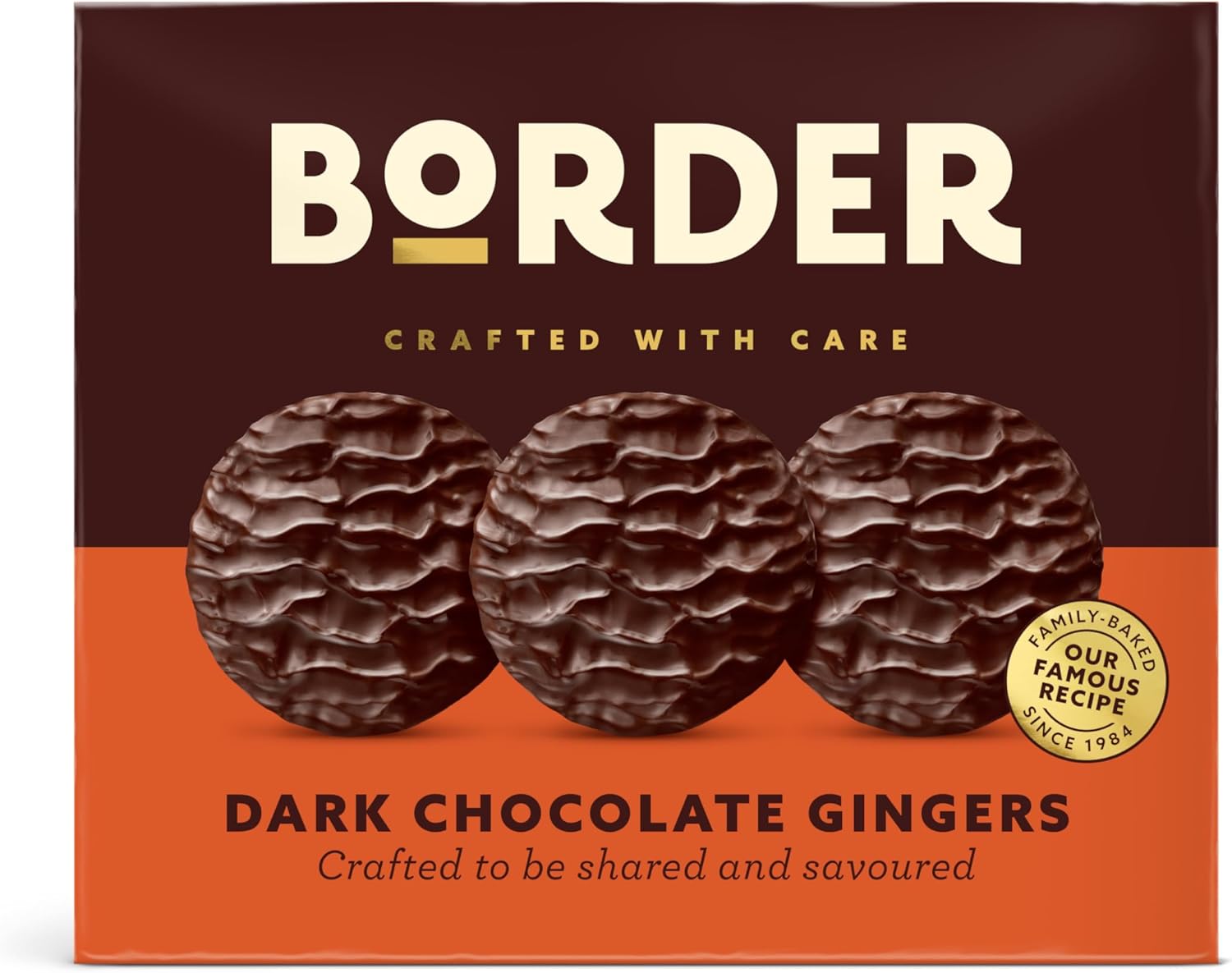 Border Luxury Biscuits - Dark Chocolate Gingers - made with Expertly Sourced Ginger & Rich Chocolate - Box to Share - 255g-1