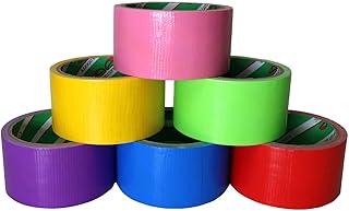 GIFTEXPRESS 6 Assorted Colored Duct Tapes - Multi Purposes Bright Colors Tapes Great for DIY Art Home School Office Assorted Colors 2" Roll by 10 yds