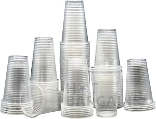 HOT BARGAINS, 1000 X 7oz Clear Plastic Cups Reusable Water Coolers Drinkings & Vending Disposables Cups Sealed Pack