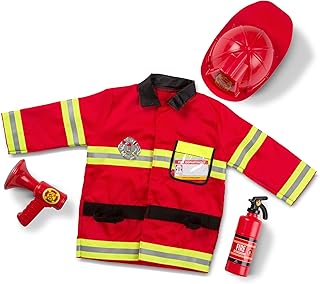 Melissa & Doug Kids Fireman Costume Role Play Toys | Fancy Dress for Kids & Toddlers Halloween Costumes for Kids | Kids Dressing Up Clothes for Girls or Boys | Pretend Play Gifts for Kids Age 3 to 6