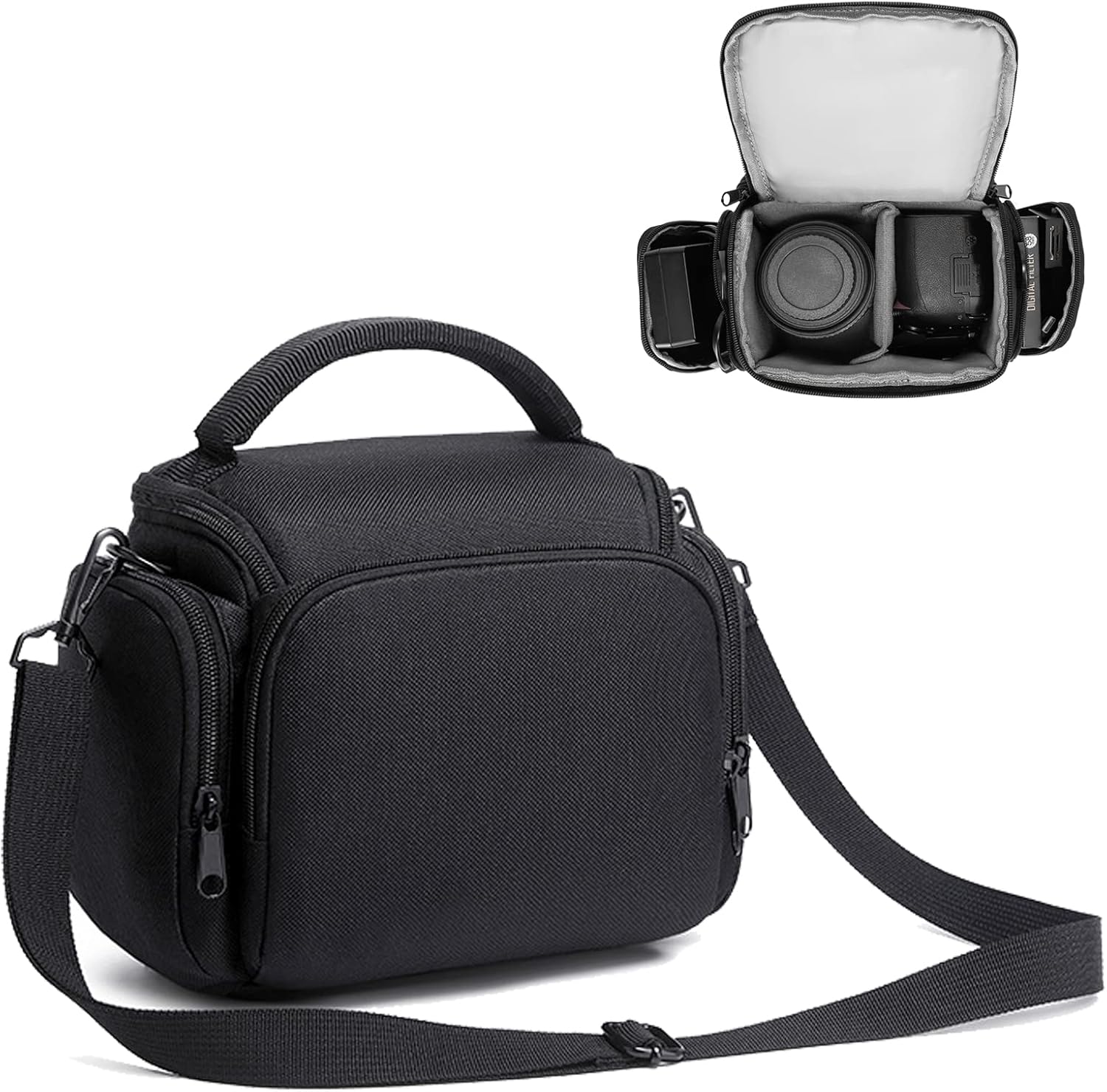 SLR Cameras Case, Waterproof Shockproof DSLR Camera Single Bag, Adjustable Shoulder Strap Compatible with Sony, Canon, Samsung, Fuji, Panasonic, Casio, Nikon-0