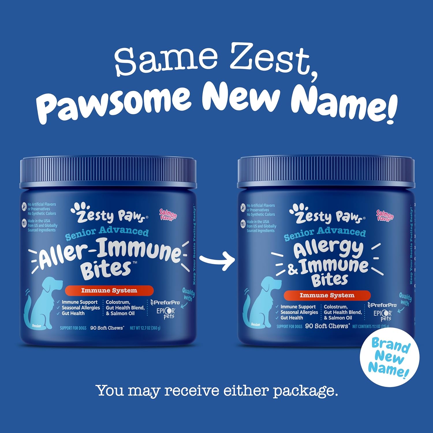 Zesty Paws, Advanced Aller-Immune Bites for Dogs, Immune System, Senior, Salmon Flavour, 90 Soft Chews-7