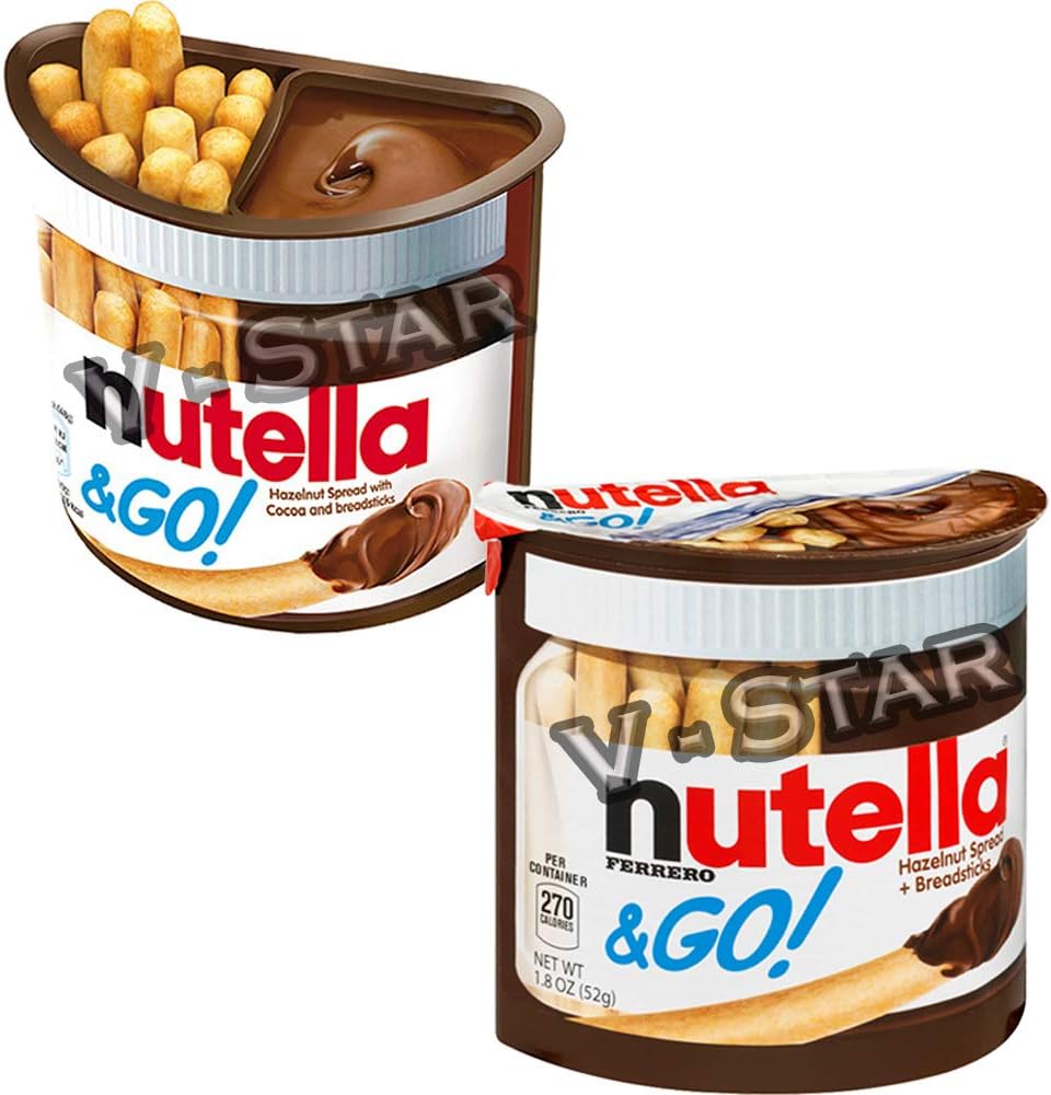 Full Box of NUTELLA Ferrero & GO Hazelnut Spread & Malted Bread Sticks 12 x 48g-2