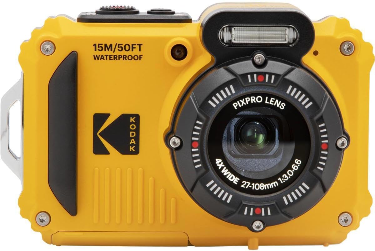 KODAK Pixpro WPZ2 - Compact Digital Camera 16M Pixels, Waterproof to 15m, Shockproof, Video 720p, LCD Screen 2.7 - Li-ion Battery, Yellow-0