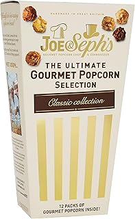 Joe & Seph's Ultimate Popcorn Selection Box - 12 x Mini Bags | Handmade in the UK | Suitable for Vegetarians | Gluten Free | Air-popped | All-natural ingredients - 84 g