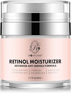 ROSVANEE Retinol Moisturizer Anti Aging Cream for Face, Neck and Eye with 2.5% Retinol, Hyaluronic Acid and Vitamins E & B5, Anti Wrinkle Deep Hydration Cream for Men & Women