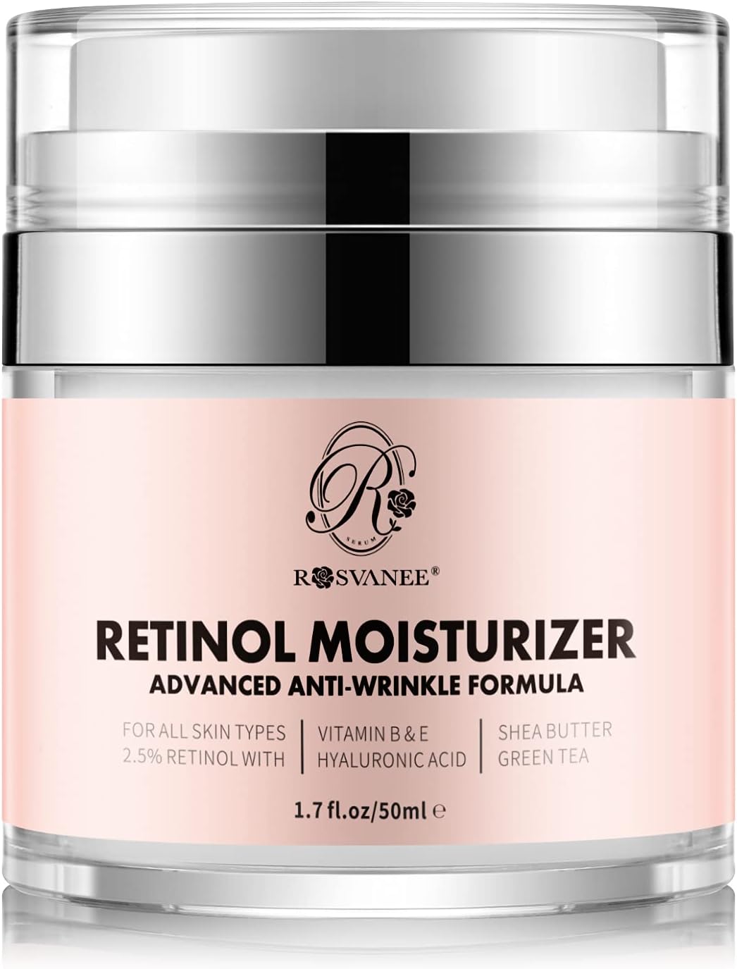 ROSVANEE Retinol Moisturizer Anti Aging Cream for Face, Neck and Eye with 2.5% Retinol, Hyaluronic Acid and Vitamins E & B5, Anti Wrinkle Deep Hydration Cream for Men & Women-0