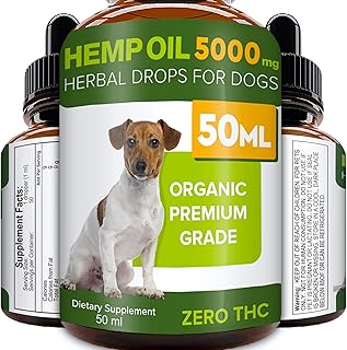 STRELLALAB Hemp Oil for Dogs - 50ml - 5000 MG Made in UK Hemp Extract - Pure Premium Grade - Omega-3, 6