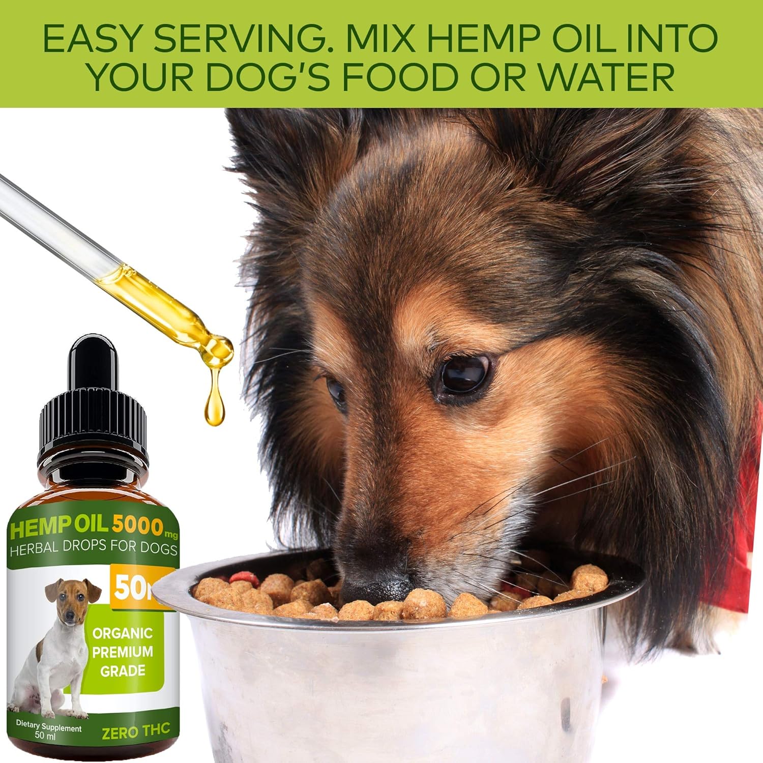 STRELLALAB Hemp Oil for Dogs - 50ml - 5000 MG Made in UK Hemp Extract - Pure Premium Grade - Omega-3, 6-2