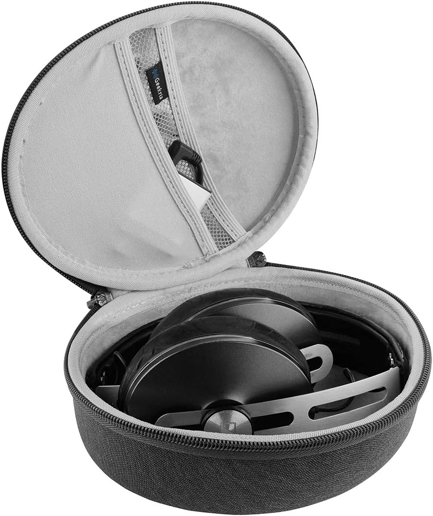 GEEKRIA Shield Headphones Case Compatible with Sennheiser MOMENTUM 3 Wireless, HD 350BT, HD 450BT, PXC 550 II Case, Replacement Hard Shell Travel Carrying Bag with Cable Storage (Dark Grey)-2