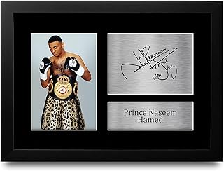 HWC Trading FR Prince Naseem Hamed Naz Gifts Printed Signed Autograph Picture for Boxing Memorabilia Fans - A4 Framed