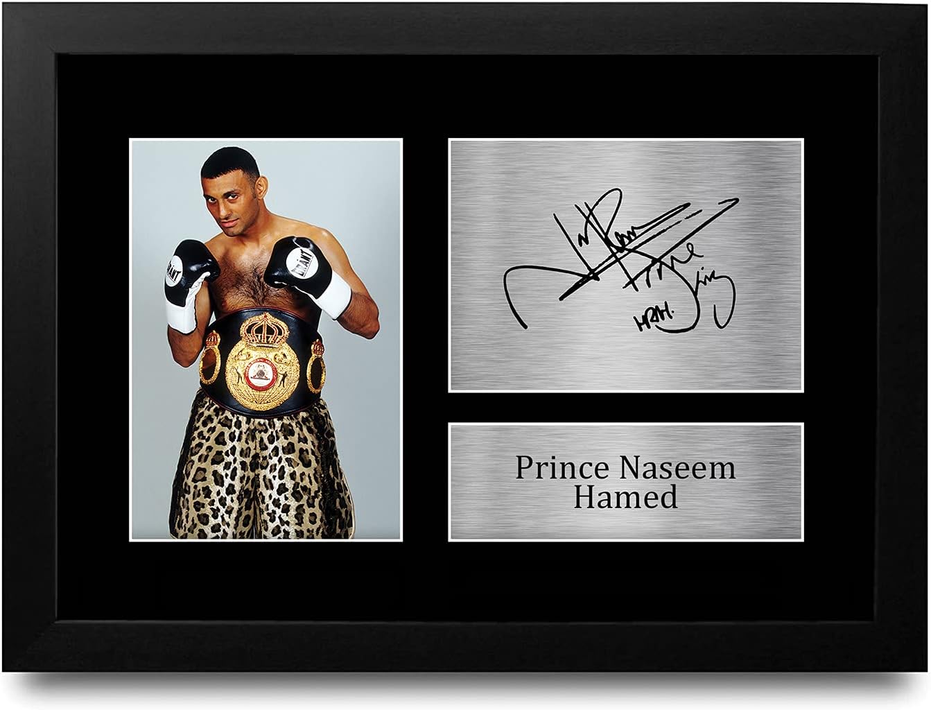 HWC Trading FR Prince Naseem Hamed Naz Gifts Printed Signed Autograph Picture for Boxing Memorabilia Fans - A4 Framed-0