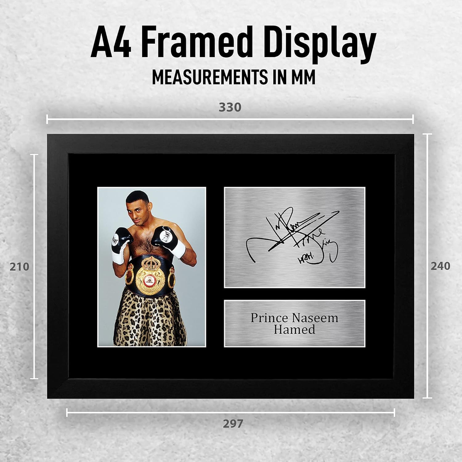 HWC Trading FR Prince Naseem Hamed Naz Gifts Printed Signed Autograph Picture for Boxing Memorabilia Fans - A4 Framed-1