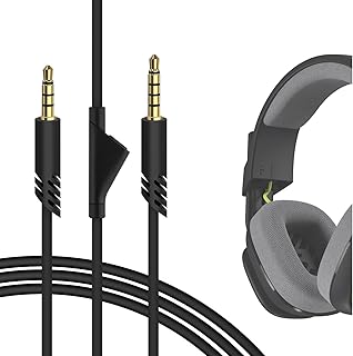 GEEKRIA Audio Cable Compatible with Astro A10 Gen 2, A10, A30, A40, A40 tr Gaming Headsets Cable, 3.5mm Aux Replacement Stereo Cord with Mute Control for Headset, Xbox One, PS4 (6.5ft/2m)