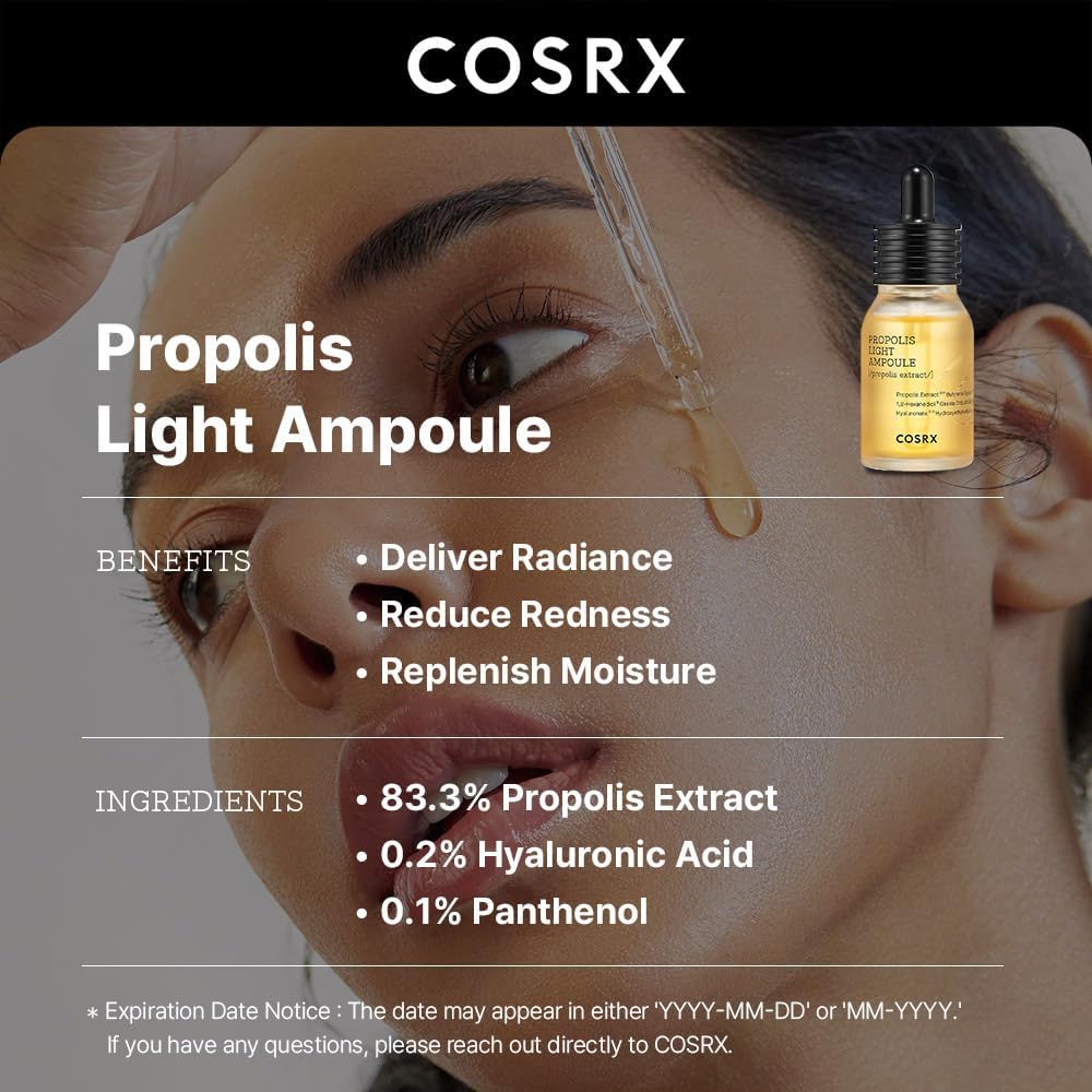 COSRX FULL Fit Propolis Ampoule, Glow Boosting Serum for Face with 83.3% Propolis Extract, 1.01fl.oz/30ml, Hydrating Essence for Sensitive Skin, Fine Lines, Uneven Skintone, Korean Skincare-1