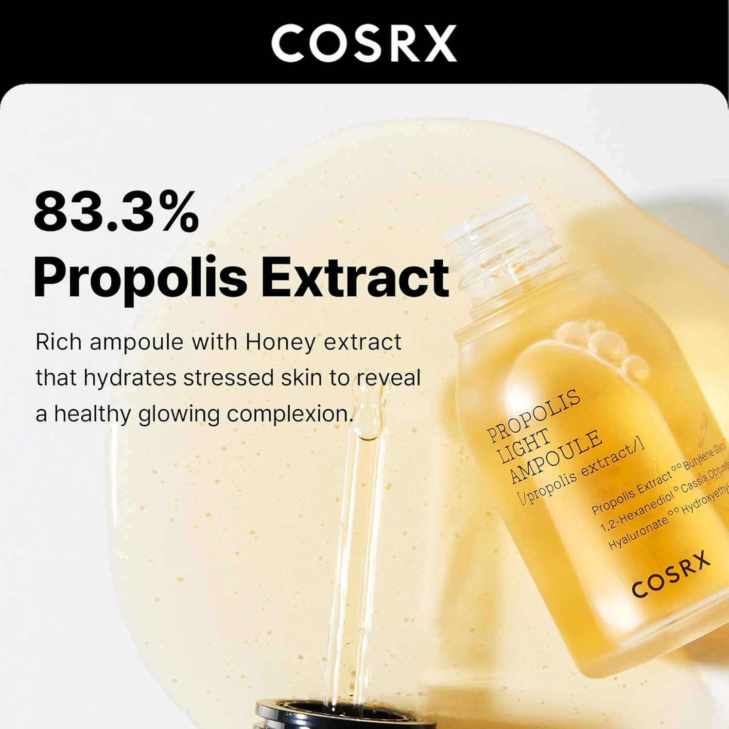 COSRX FULL Fit Propolis Ampoule, Glow Boosting Serum for Face with 83.3% Propolis Extract, 1.01fl.oz/30ml, Hydrating Essence for Sensitive Skin, Fine Lines, Uneven Skintone, Korean Skincare-2