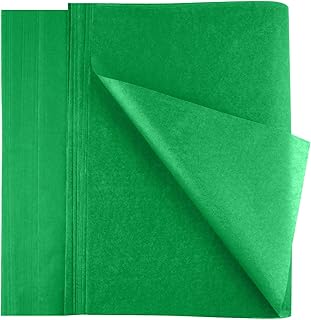 FEPITO 100 Sheets Green Christmas Tissue Paper Gift Wrapping for Xmas Wrapping Presents, Crafts(14 x 20 Inch)