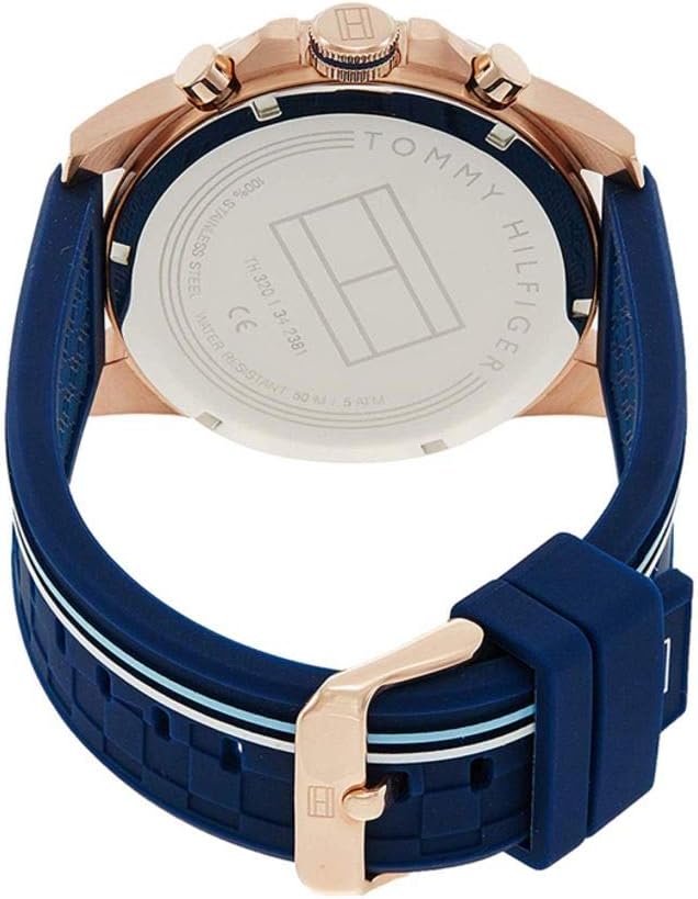 Tommy Hilfiger Analogue Multifunction Quartz Watch for Men with Silicone, Stainless Steel or Leather Bracelet, Day & Date Sub-Dials, 5ATM Water Resistant-1