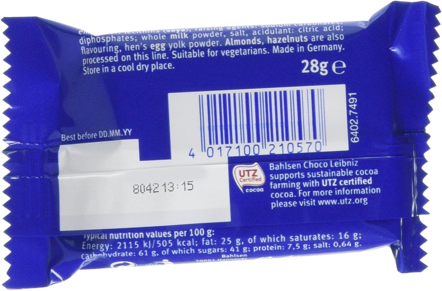 Bahlsen Choco Leibniz Milk Chocolate Biscuits, case of 30 x 28g individually wrapped biscuits-1