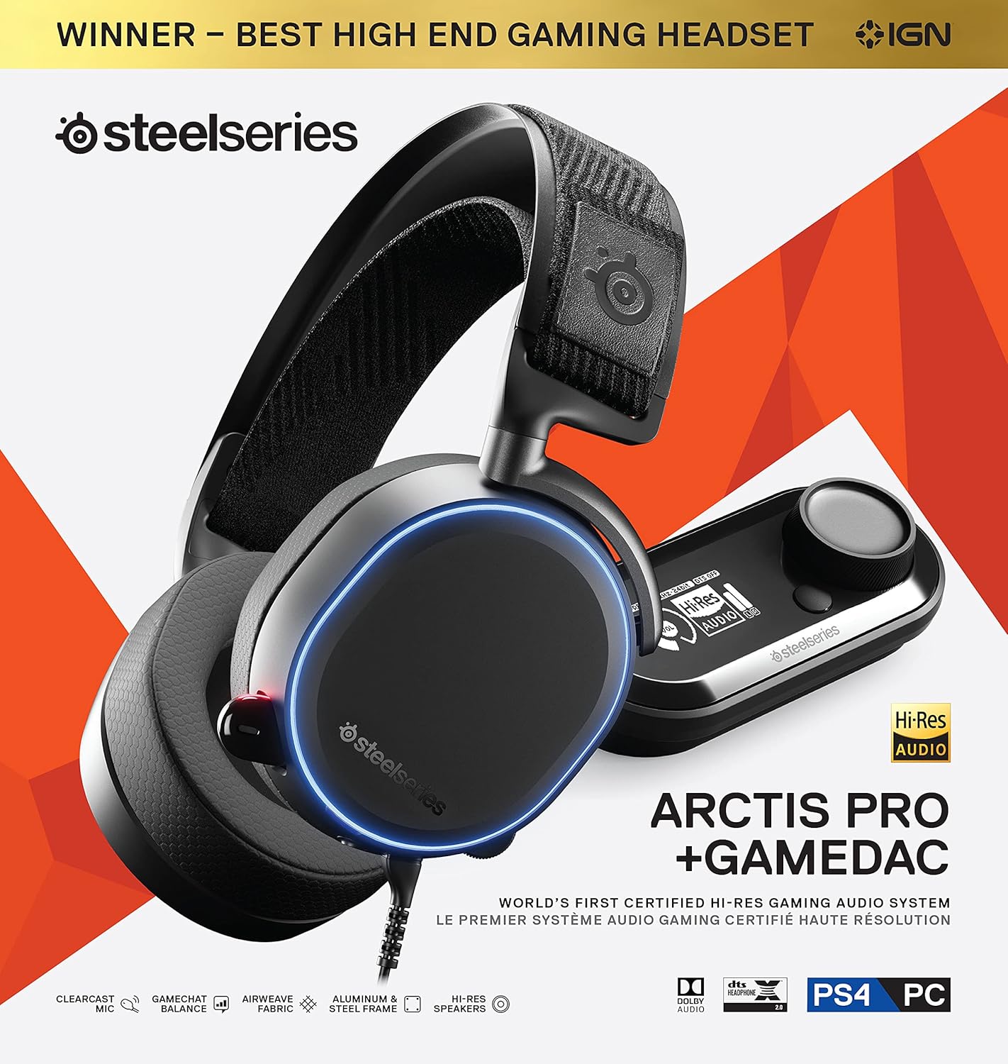 SteelSeries Arctis Pro + GameDAC Wired Gaming Headset - Certified Hi-Res Audio - Dedicated DAC and Amp - for PS5/PS4 and PC - Black-12