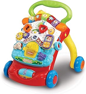 VTech First Steps Baby Walker | Push Along Walker Baby Toy with Shapes, Sounds, Music, Phrases, Pretend Play and More | Suitable for Babies from 6 - 30 Months Olds, Boys & Girls