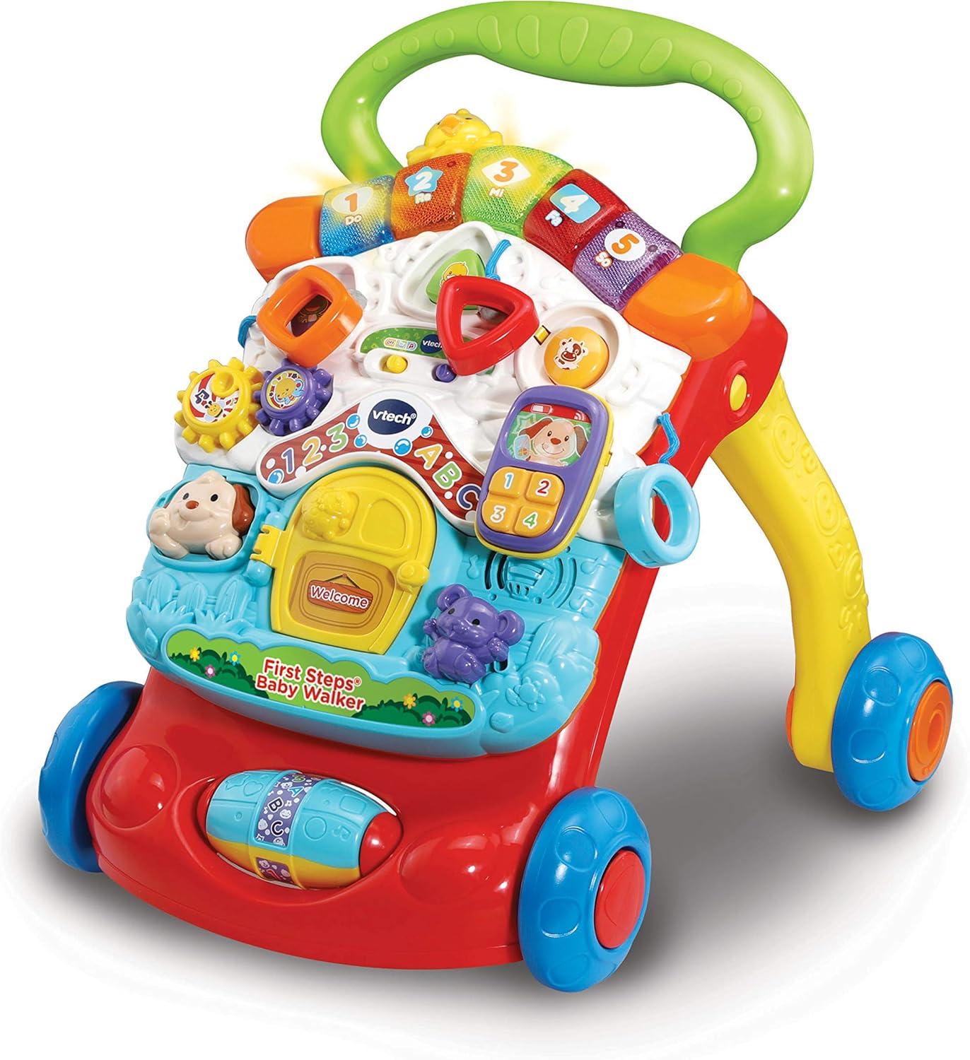 VTech First Steps Baby Walker | Push Along Walker Baby Toy with Shapes, Sounds, Music, Phrases, Pretend Play and More | Suitable for Babies from 6 - 30 Months Olds, Boys & Girls-0