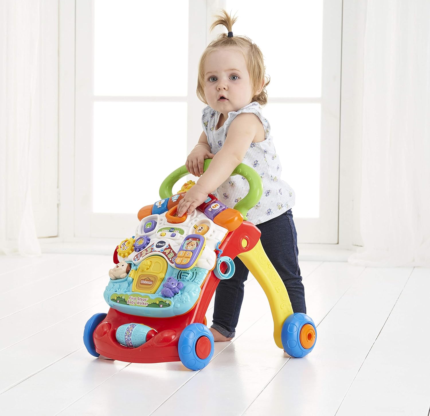 VTech First Steps Baby Walker | Push Along Walker Baby Toy with Shapes, Sounds, Music, Phrases, Pretend Play and More | Suitable for Babies from 6 - 30 Months Olds, Boys & Girls-4