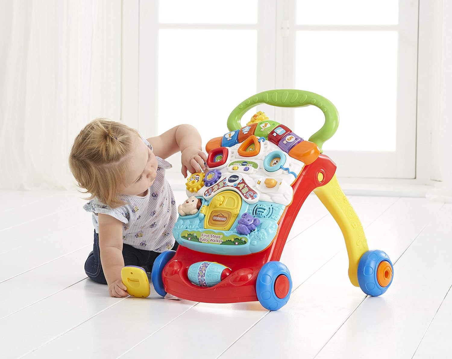 VTech First Steps Baby Walker | Push Along Walker Baby Toy with Shapes, Sounds, Music, Phrases, Pretend Play and More | Suitable for Babies from 6 - 30 Months Olds, Boys & Girls-5